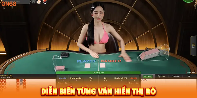Diễn biến từng ván game ON68 hiển thị rõ.