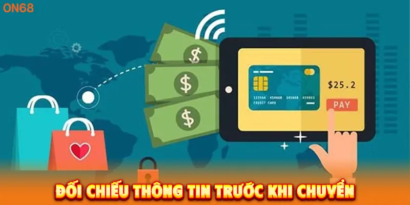 Đối chiếu thông tin trước khi nạp tiền ON68 